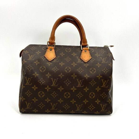 LOUIS VUITTON Vintage 1994 Speedy 30 Brown Bandoulière Brown Monogram Purse - Picture 1 of 16